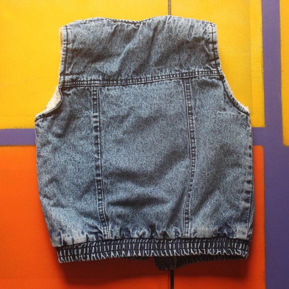Cute Denim Sherpa Vest - Picture 3 of 7